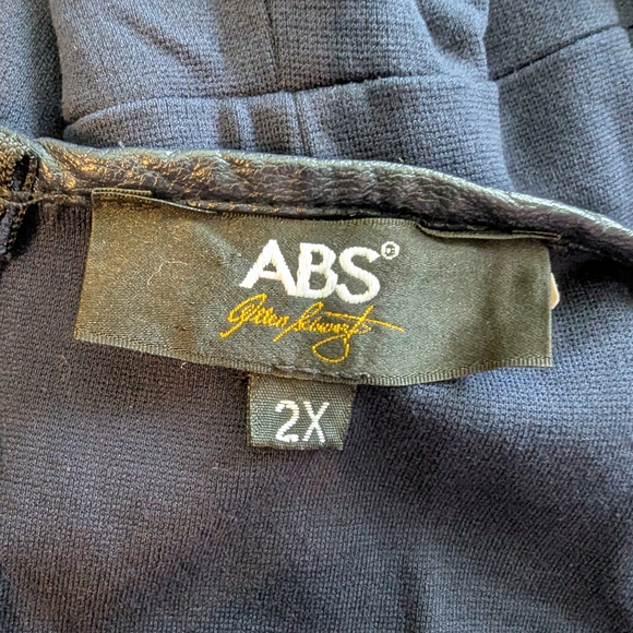 ABS Allen Schwartz Blue and Black Patterned Dress - Picture 4 of 4